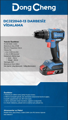 DCJZ2040-13 Darbesiz Vidalama